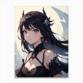 Anime Girl With Horns Canvas Print