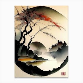 Landscapes 2 Yin And Yang Japanese Ink Canvas Print