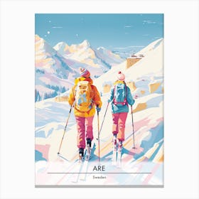 Are In Sweden, Ski Resort Poster Illustration 3 Canvas Print