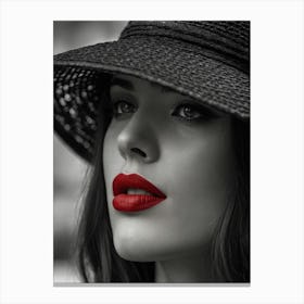 Woman In A Hat 3 Canvas Print