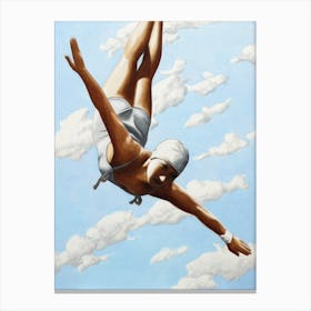 High Diver with Retro Swimsuit  Canvas Print