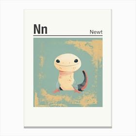Animals Alphabet Newt 2 Canvas Print