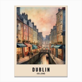 Dublin City Ireland Travel Poster (8) Canvas Print