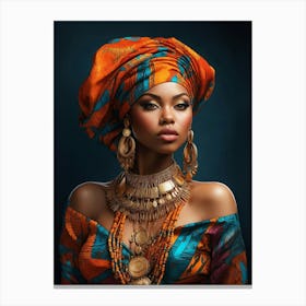 Beautiful, Sexy, and Alluring Black Woman Illustration 5 Canvas Print