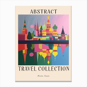 Abstract Travel Collection Poster Moscow Russia 1 Canvas Print