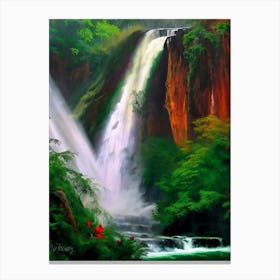 Nohsngithiang Falls, India Nat Viga Style (2) Canvas Print