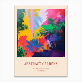 Colourful Gardens New York Botanical Garden Usa 2 Red Poster Canvas Print
