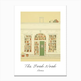 Rome The Book Nook Pastel Colours 4 Poster Canvas Print