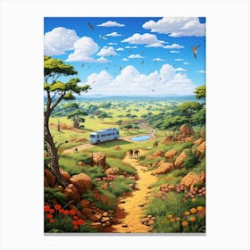 Kruger National Park Cartoon 2 Canvas Print