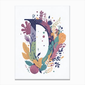 Colorful Letter D Illustration 9 Canvas Print