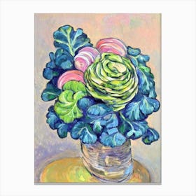 Escarole Fauvist vegetable Canvas Print