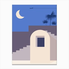 Night In The Desert. Boho, Boho decor: Egypt, Morocco night poster. Moon Canvas Print