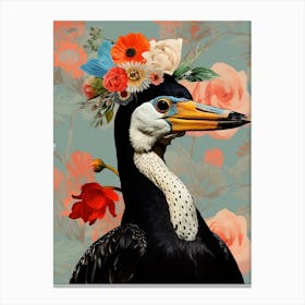 Bird With A Flower Crown Cormorant 3 Canvas Print