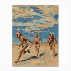 Men Running Desert 3 Fy V Canvas Print