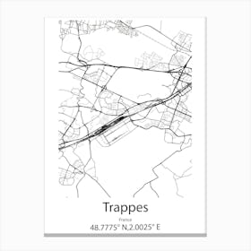 Trappes,France Minimalist Map Canvas Print