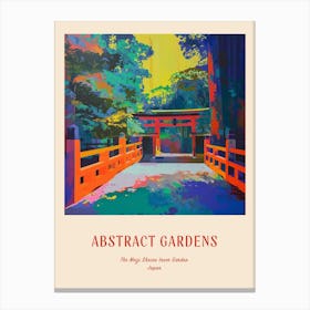 Colourful Gardens The Meiji Shrine Inner Garden Japan 2 Red Poster Canvas Print