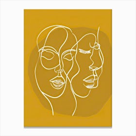 Line Art Intricate Simplicity In Yellow 7 Canvas Print