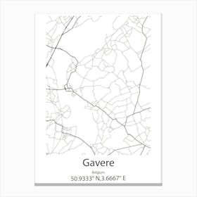 Gavere,Belgium Minimalist Map Canvas Print