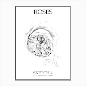 Roses Sketch 4 Poster Canvas Print