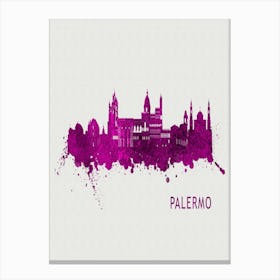 Palermo Italy City Purple Canvas Print
