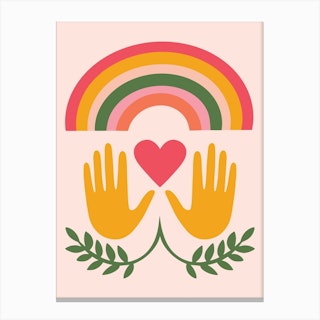 Rainbow Hands Canvas Print