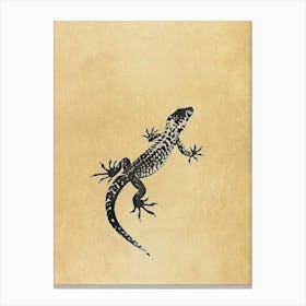 Day Gecko Block Print 2 Canvas Print