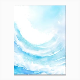 Blue Ocean Wave Watercolor Vertical Composition 83 Canvas Print