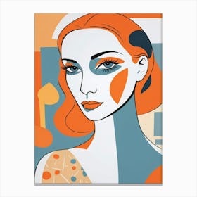 'Orange portrait woman Canvas Print