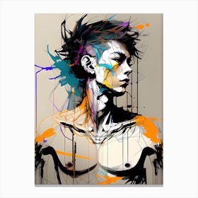 Abstract Boy Painting Canvas Print