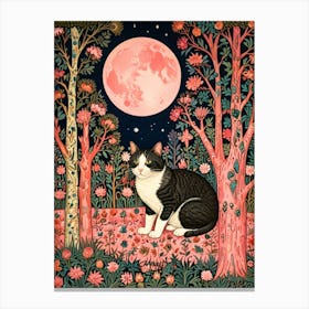 William Morris Cat In The Moonlight 8 Canvas Print