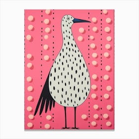 Pink Polka Dot Stork Canvas Print