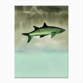 Cookiecutter Shark Storybook Watercolour Canvas Print