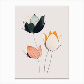 Lotus Flower Petals Minimal Line Drawing 2 Canvas Print