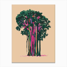 Banyan Tree Colourful Illustration 2 Canvas Print