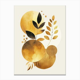 Gold Abstract Watercolor Painting Canvas Print