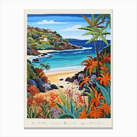 Poster Of Little Cove Beach, Australia, Matisse And Rousseau Style 1 Canvas Print