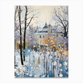 Winter City Park Painting English Garden Munich Germany 4 Canvas Print