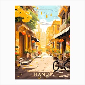 Vietnam Hanoi Retro Travel Canvas Print