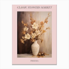 Classic Flowers Market  Freesia Floral Poster 3 Canvas Print