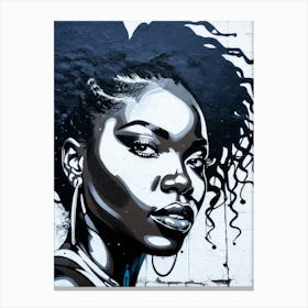 Graffiti Mural Of Beautiful Black Woman 306 Canvas Print