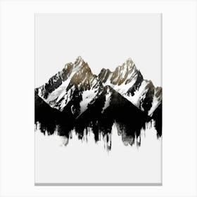 Mountain Range Watercolor Painting Canvas Print