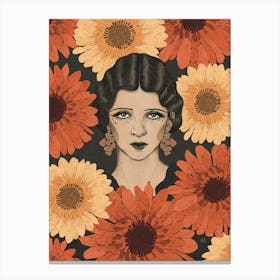 Anna The Girl With Sunflowers Canvas Print