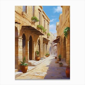 Street In The Old City Canvas Print