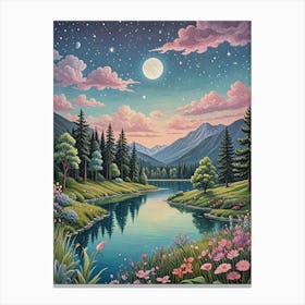 Cosmic Lake no1 Canvas Print