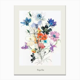 Nigella 4 Collage Flower Bouquet Poster Canvas Print