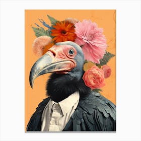 Bird With A Flower Crown California Condor 2 Canvas Print