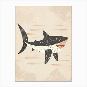 Beige Speckled Shark Minimalist Canvas Print