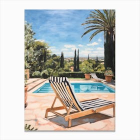 Sun Lounger By The Pool In Nicosia Cyprus Canvas Print