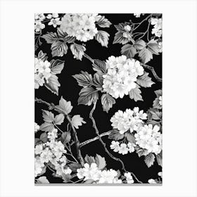 Great Japan Hokusai Monochrome Flowers 1313 Canvas Print