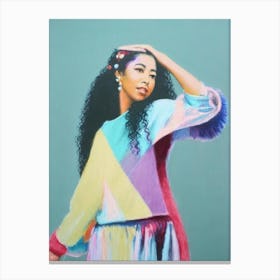 Irene Cara Colourful Illustration Canvas Print